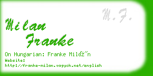 milan franke business card